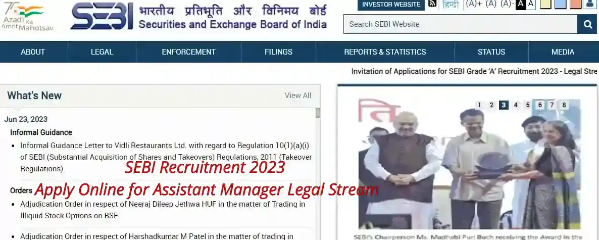 SEBI Recruitment 2023: Apply Online for Assistant Manager Legal Stream