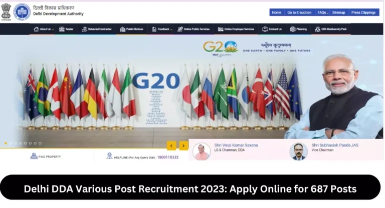 Delhi DDA Various Post Recruitment 2023: Apply Online for 687 Posts