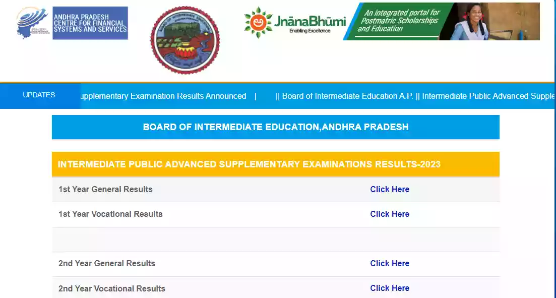 Download AP Inter Supplementary Exam 2022 Result 2023 by Given Direct link